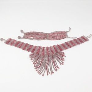 Intricate Beaded Choker & Bracelet